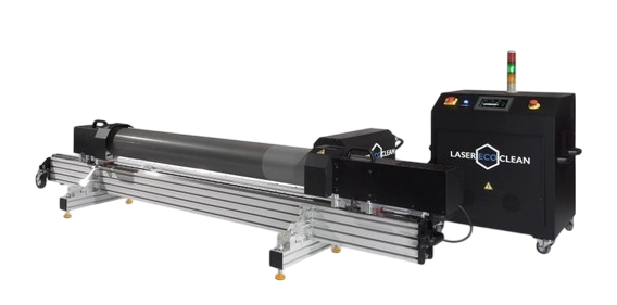 Mobile equipment for LaserEcoClean cleaning of anilox rolls weighing up to 200 kg.
